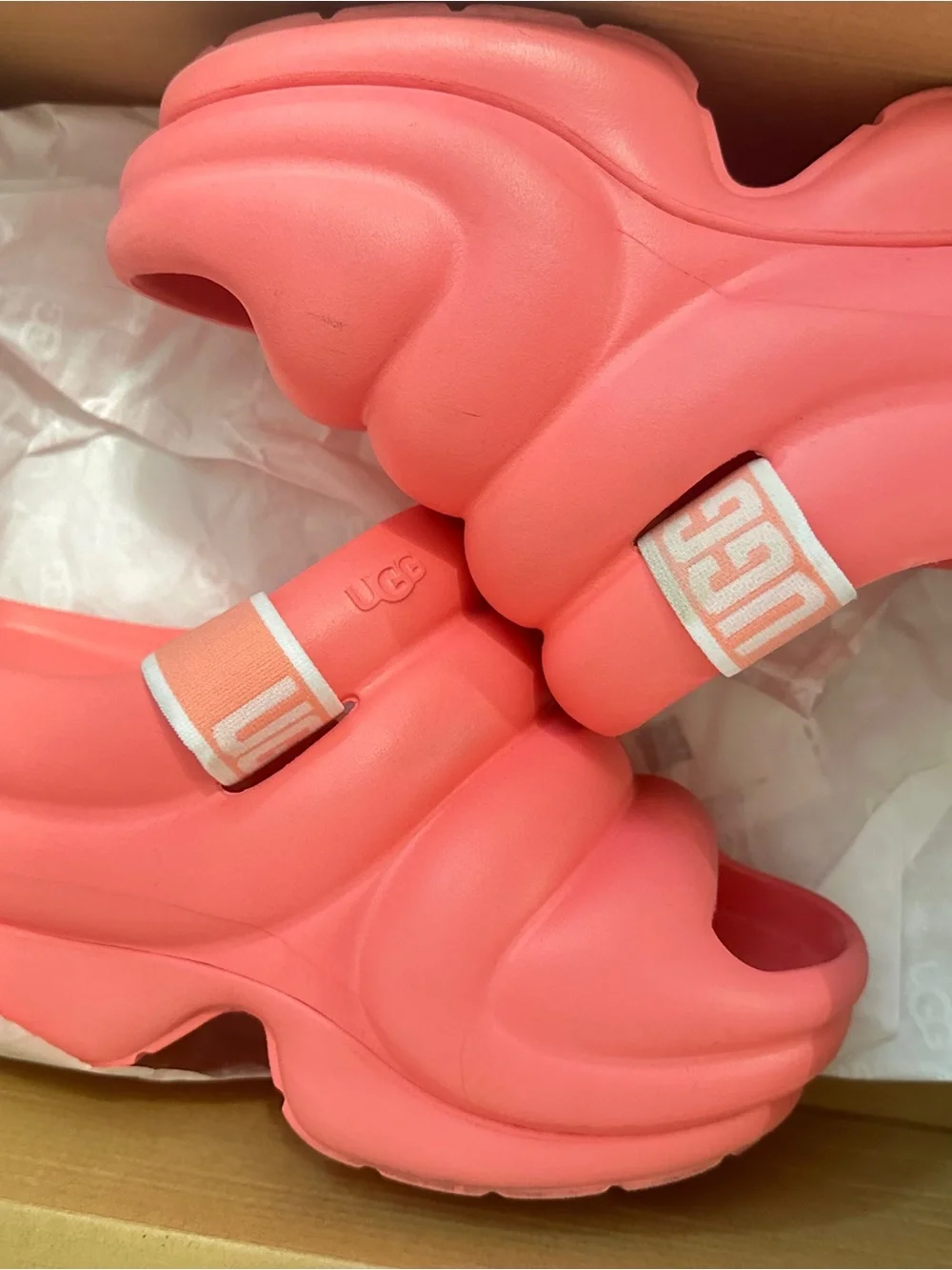 UGG Pink Foam Slide Sandals